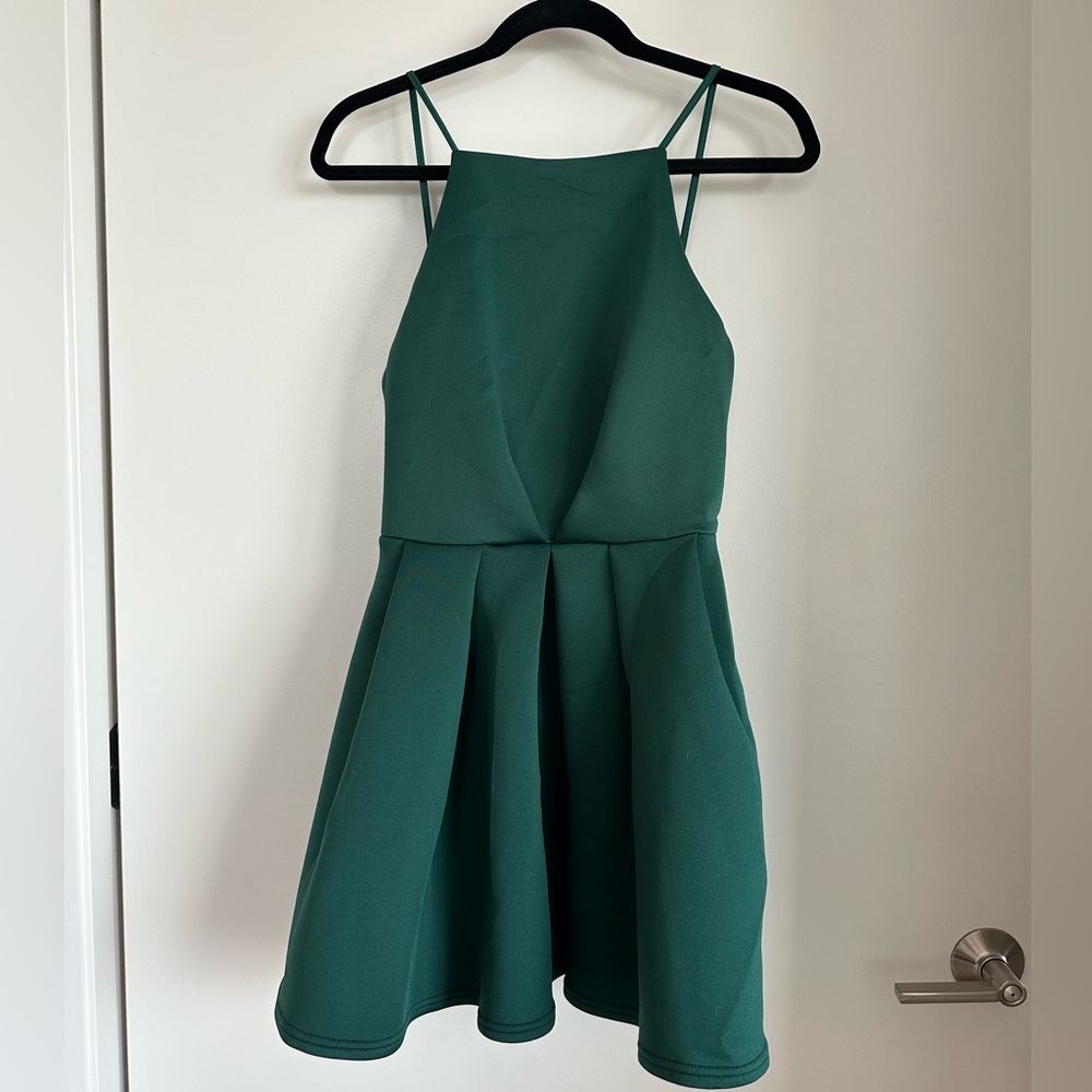 ASOS green backless mini dress